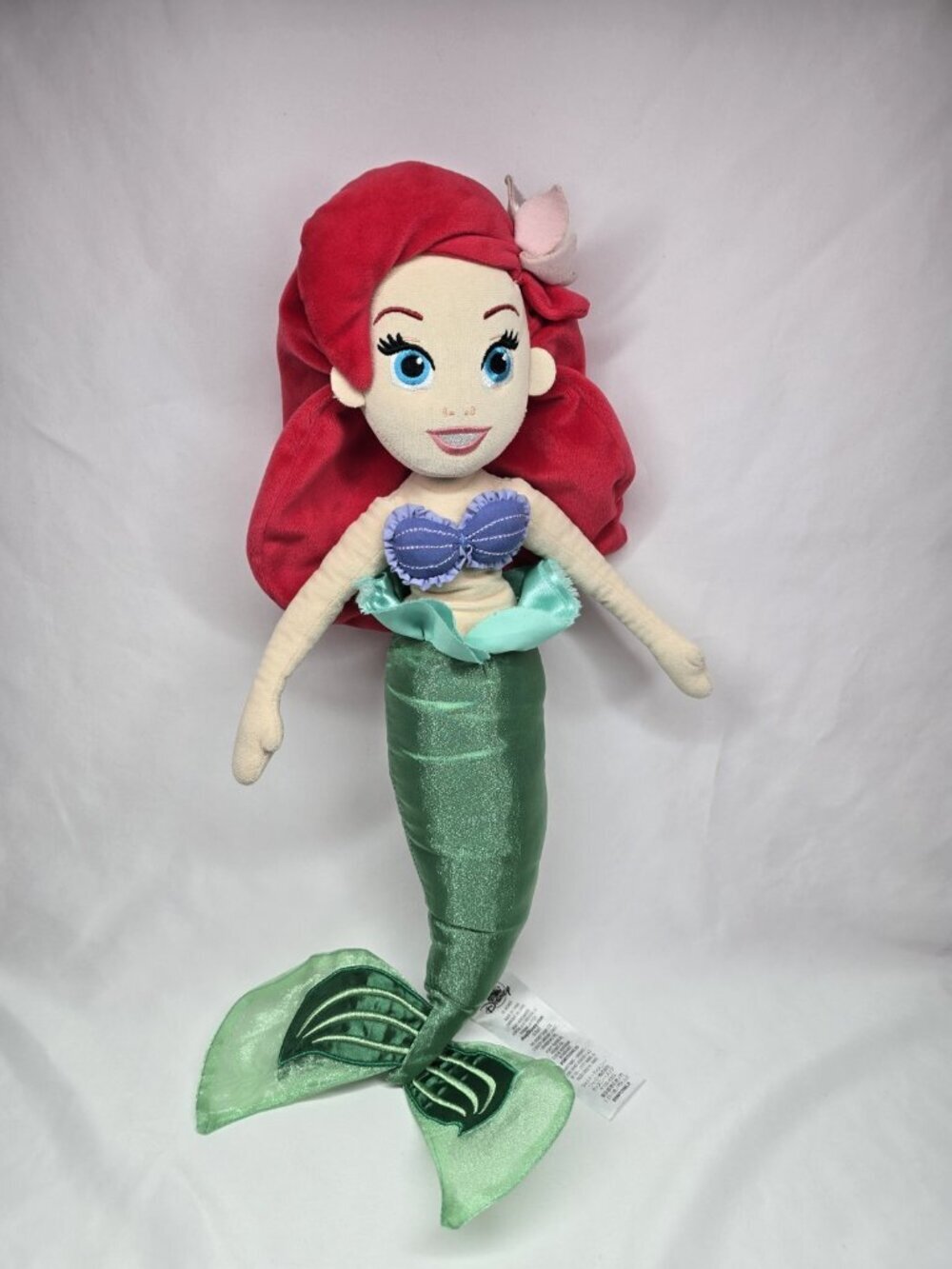 Disney Store Little Mermaid 21" Plush Princess Ariel Doll- Fraying On Tail